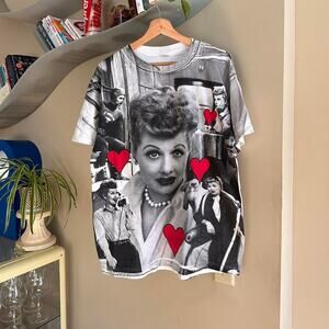Vintage 90s I Love Lucy All Over Print Promo Shirt